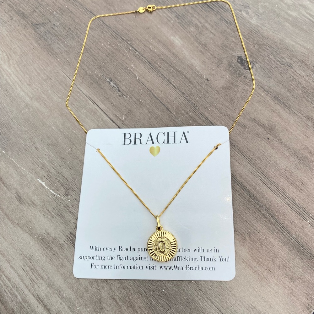 New Bracha Initial Medallion Pendant necklace Initial O